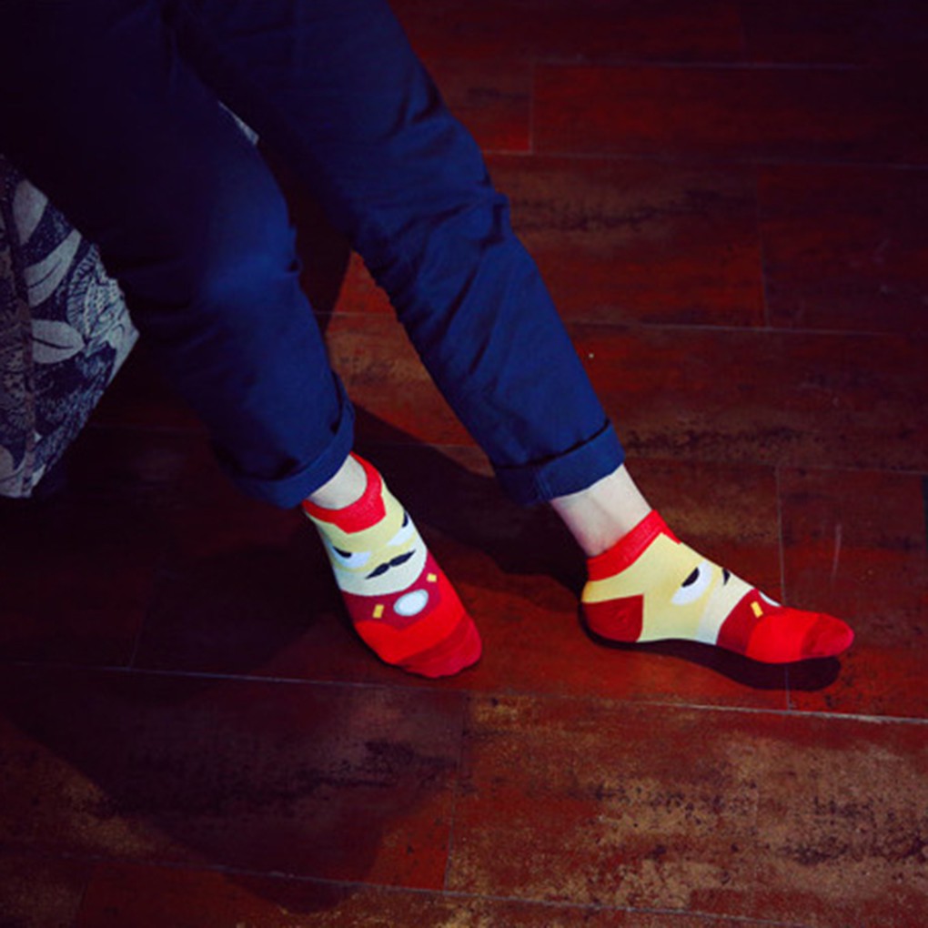 Đôi vớ Cotton ngắn họa tiết hoạt hình thời trang cho nam