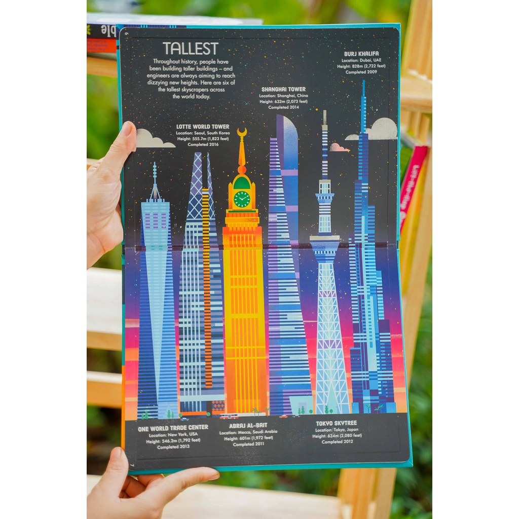 Sách Usborne Biggest, Fastest, Tallest tương tác lật mở cho trẻ từ 6 tuổi