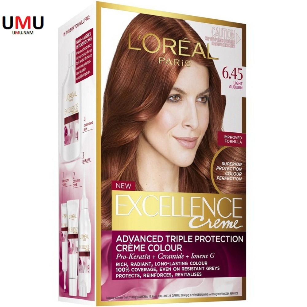 Kem Nhuộm Màu 6.45 Nâu Ánh Đỏ Dưỡng Tóc Màu Thời Trang L'oreal Excellence Fashion 172ml Chính Hãng.