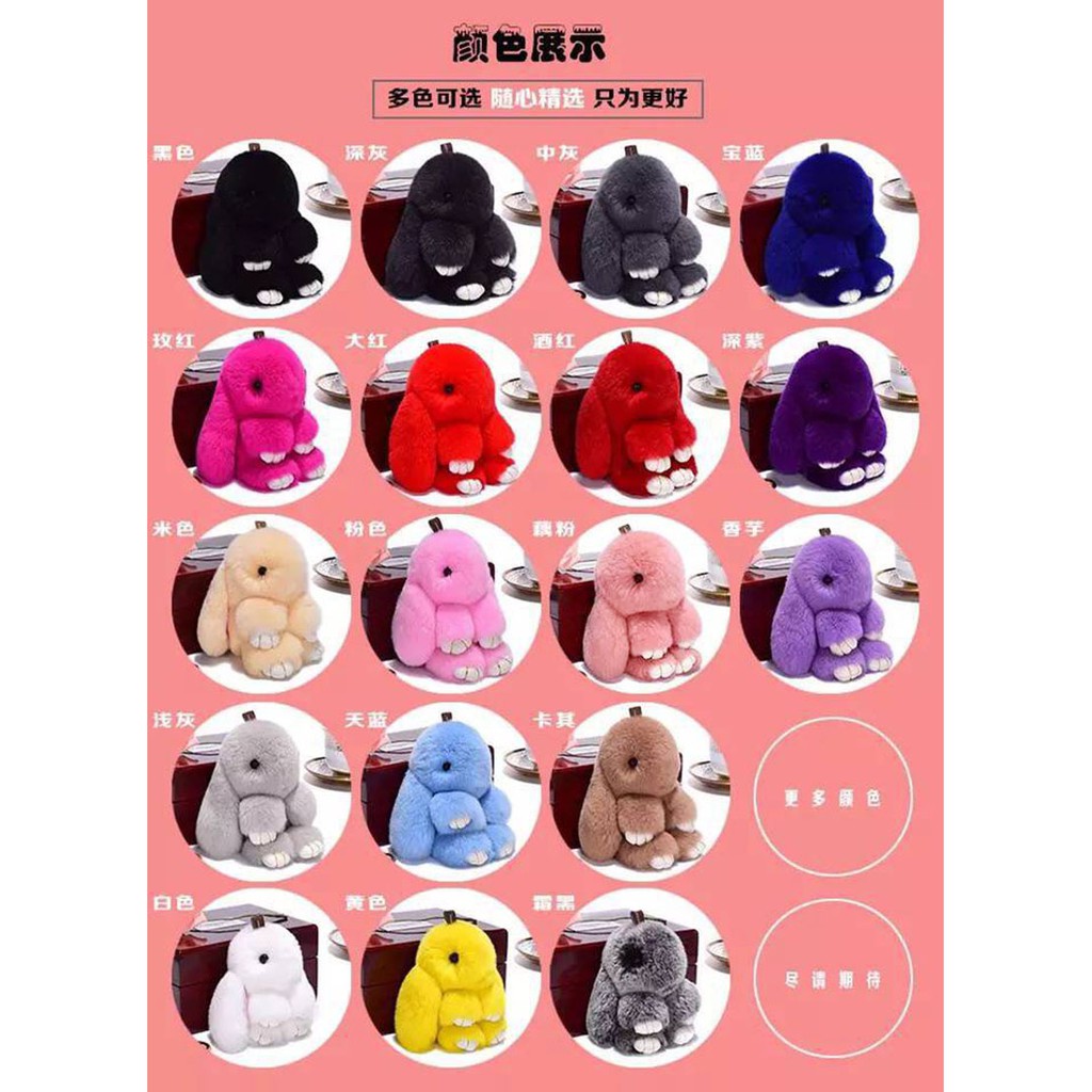 Móc Khóa Thỏ Nhồi Bông Dễ Thương Đáng Yêu