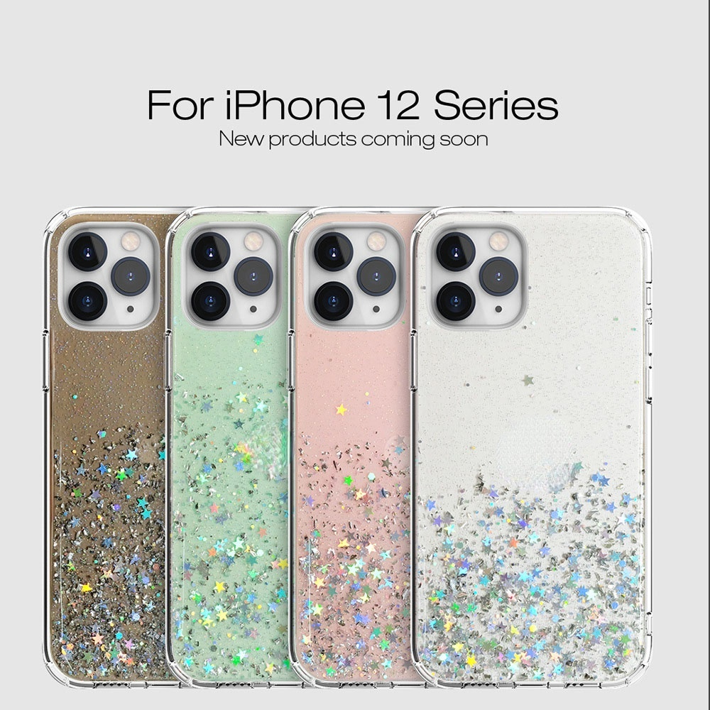 Ốp lưng mềm trong suốt phối kim tuyến lấp lánh cho compatible for Iphone 14  Pro  Max 12 Pro Max 13 Pro Max 6 6S 7 8 PlusXR XSMax SE 20