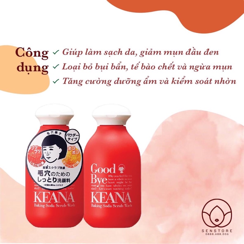 (HÀNG CHÍNH HÃNG) BỘT RỬA MẶT VÀ TẨY DA CHẾT KEANA BAKING SODA SCRUB WASH