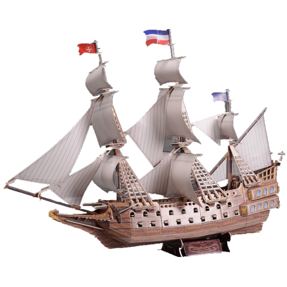 Bộ đồ chơi xếp hình lắp ráp mô hình tàu The Flying Dutchman 3D DIY bằng giấy cho bé