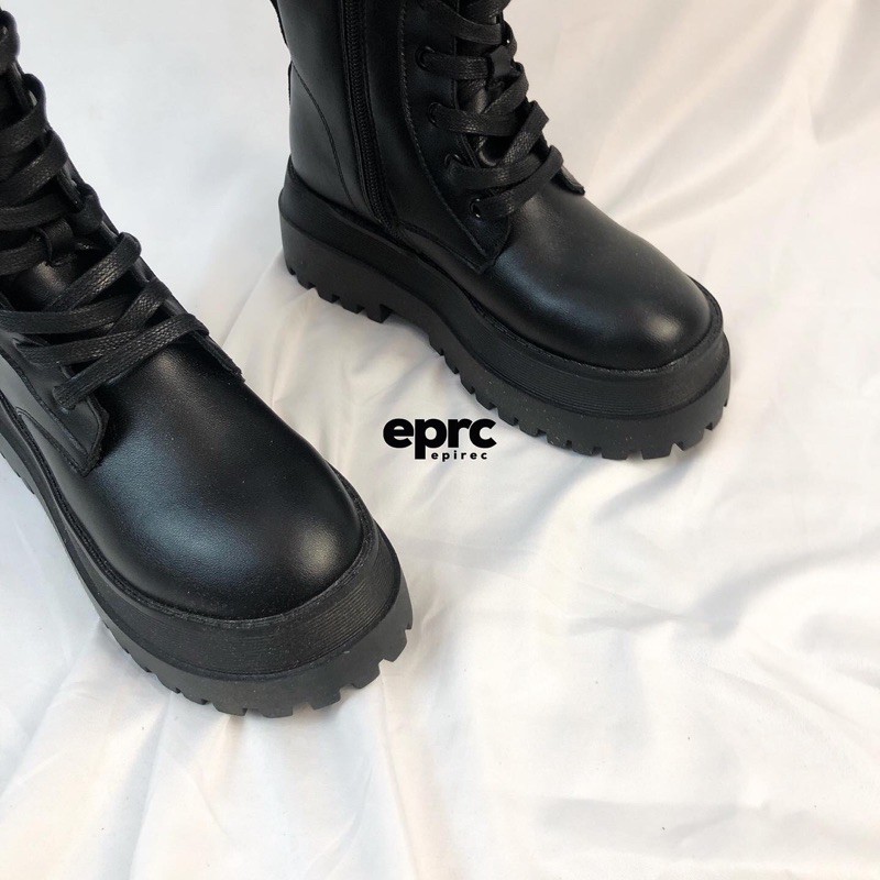 Boots da cao cổ buộc dây đế cao 6cm thời trang ulzzang (ảnh thật) | BigBuy360 - bigbuy360.vn