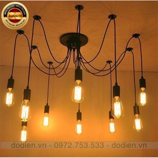 Đèn chùm thả mạng nhện 8 đui 10 đui 12 đui phong cách vintage T037