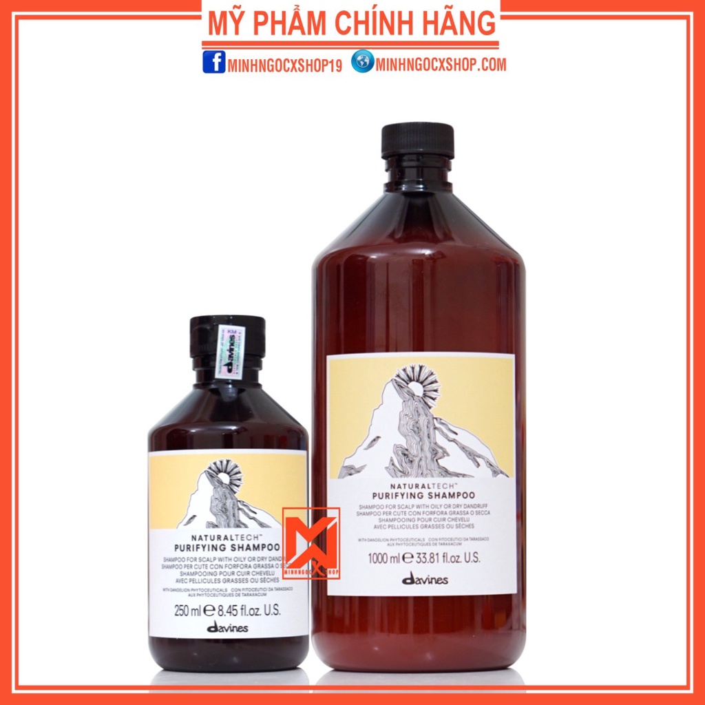 Dầu gội chống gàu DAVINES PURIFYING 250 - 1000ml chính hãng