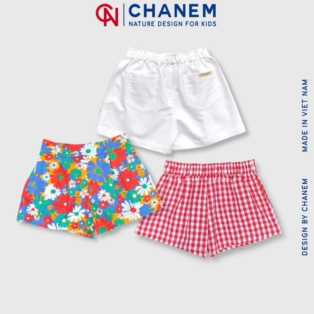 Quần short đùi bé gái dáng xòe xinh xắn chất thô cotton (Nhiều Mẫu) - CHANEM - Fashion Design For Kids