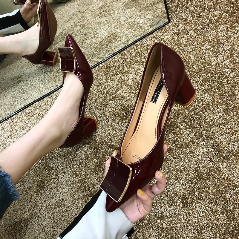 Giày cao gót mũi nhọn phong cách Hàn Quốc thanh lịch dành cho nữ