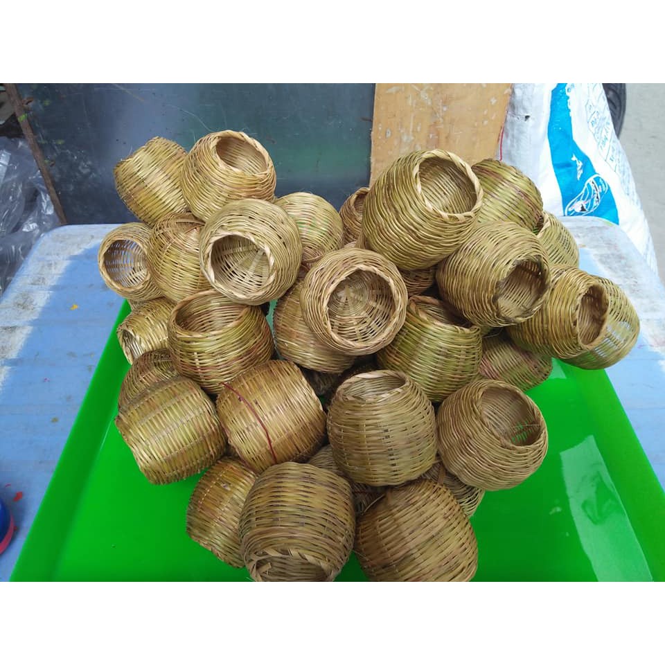 Combo 5 Cóng tre đựng kê, lúa cho cu gáy