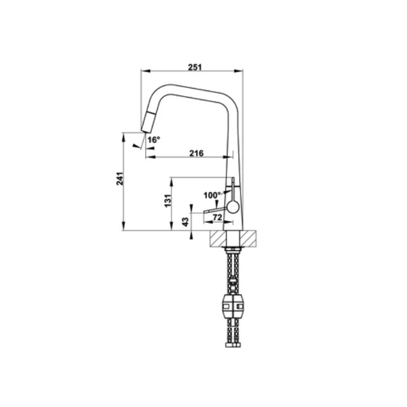 Vòi Rửa Chén Hafele HYDROS HT20-CH1P241 570.82.220 - Vòi Dây Rút - Bảo Hành 2 năm