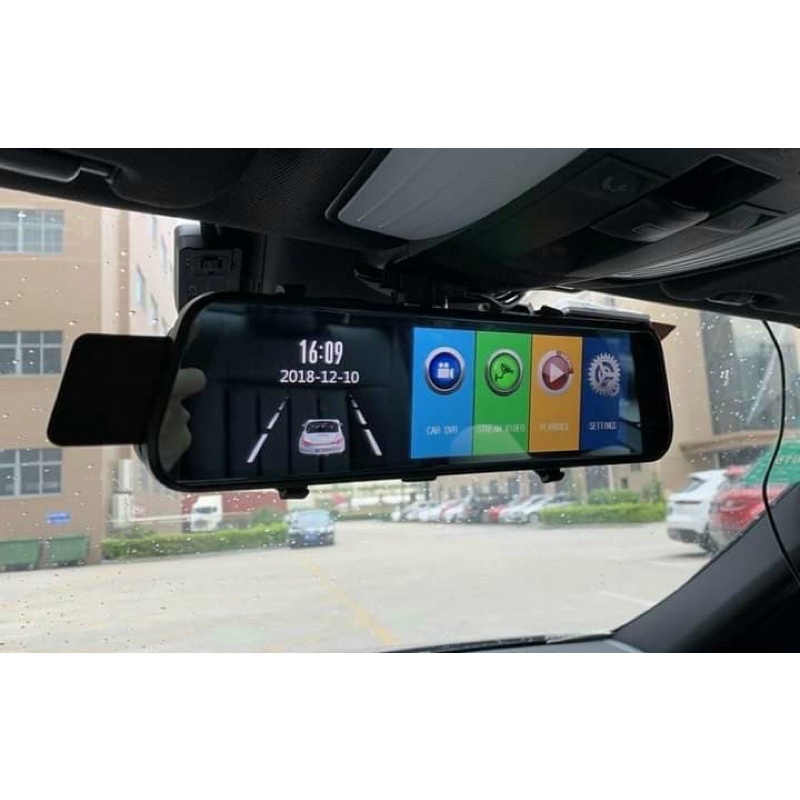 Camera hành trình kẹp gương 10inch xe tải, xe con, , ghi hình trước và sau