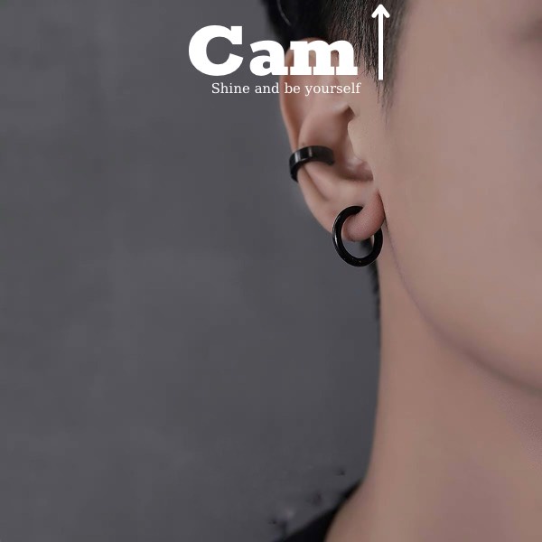 Khuyên tai kẹp GIÁ 1 CHIẾC, khuyên mũi, môi không cần xỏ nam nữ unisex tròn Circle basic - Cam Accessories