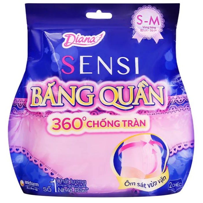 Băng vệ sinh ban đêm sensi dạng quần, vệ sinh chống tràn size S-M, M-L  2chiếc/gói