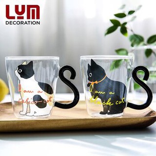 (THANH LÝ) Cốc MÈO, GẤU đáng yêu kiểu Nhật - Ly thủy tinh chịu nhiệt không chì cao cấp
