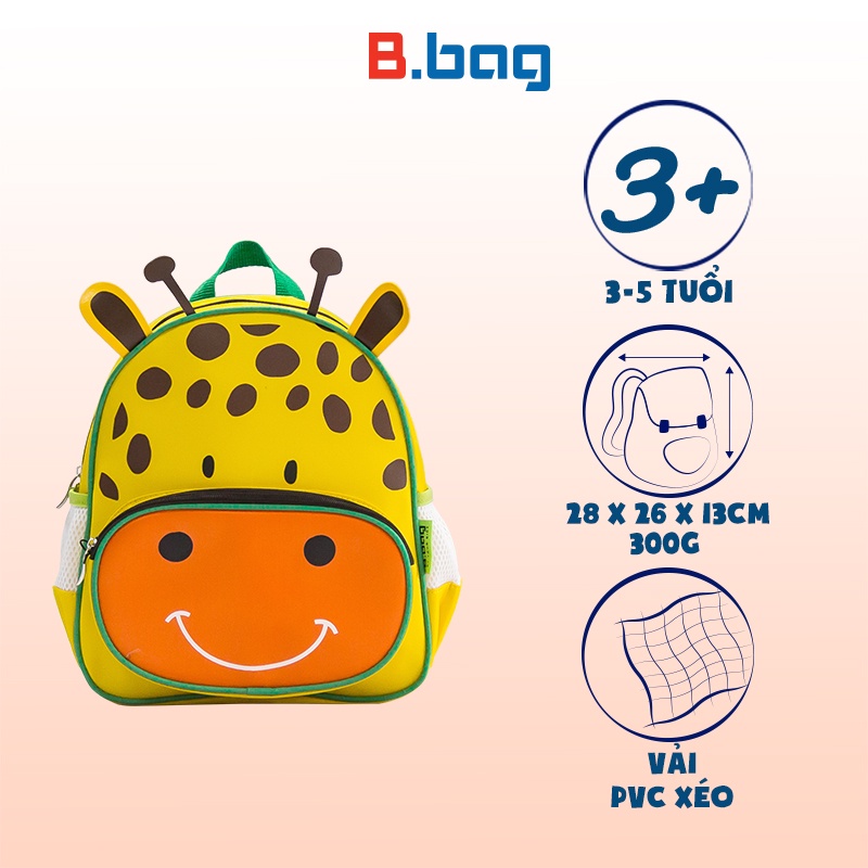 Balo b.bag mẫu giáo cute animal dành cho bé từ 3 đến 5 tuổi học mẫu giáo - ảnh sản phẩm 5