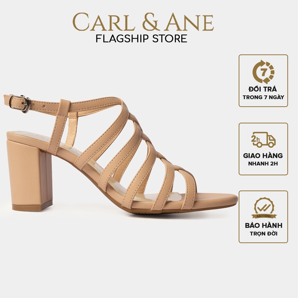 Carl & Ane - Giày sandal chiến binh thời trang nữ gót cao 7cm màu kem _ CS001