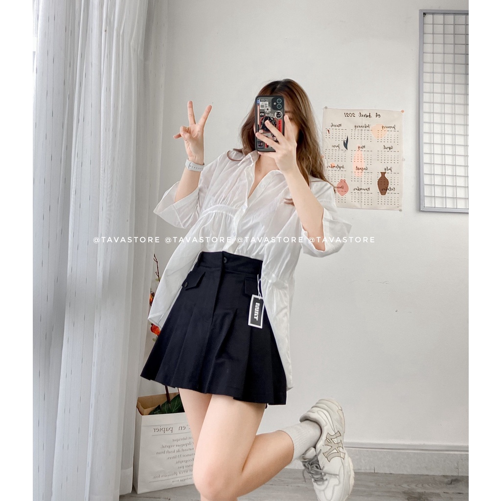Quần váy xếp li