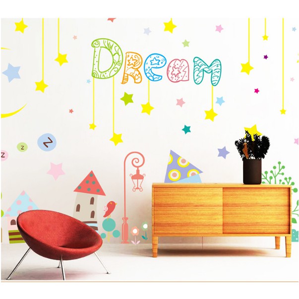 Decal trang trí tường - Thành Phố Sắc Màu DREAM cho Bé