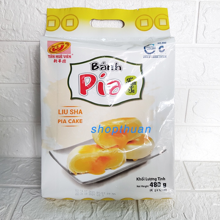 Bánh pía mini Tân Huê Viên 480gr túi 12 cái - Bánh pía kim sa - bánh chay - bánh pía