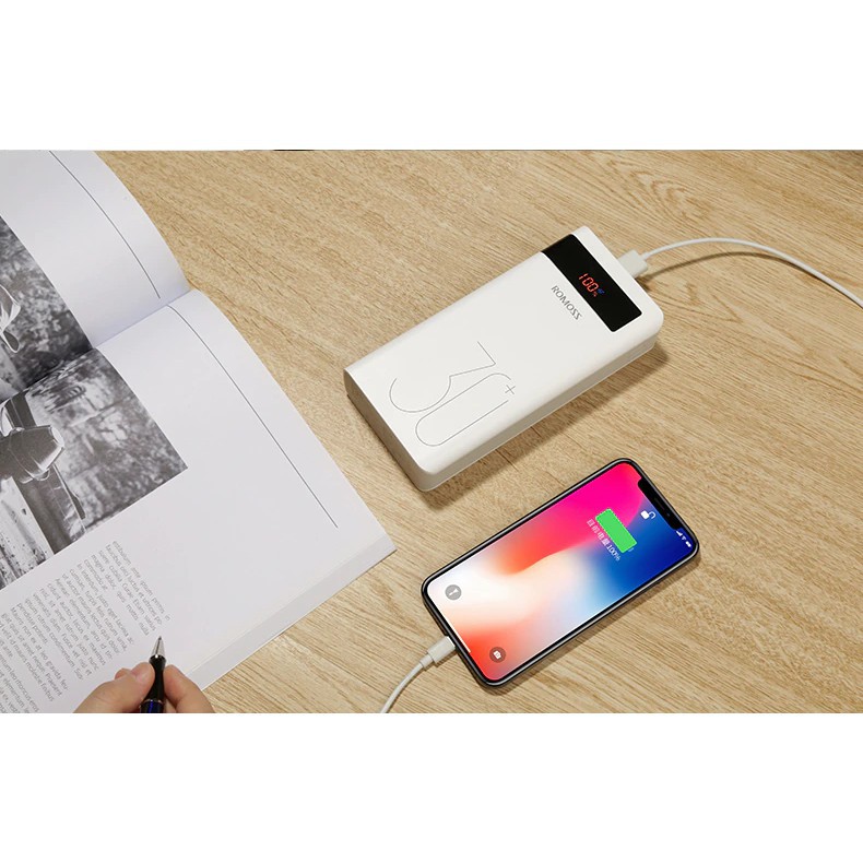 Pin Sạc Dự Phòng Romoss Sense 8P+ 30000Mah QC 3.0 Màn Hình Led 3 Cổng Sạc Vào - BH 1 Năm | Romoss Sense 8P Plus