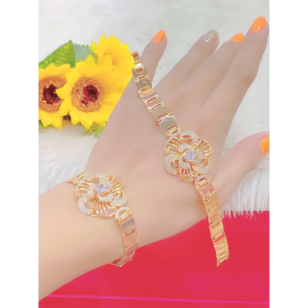 Lắc tay nữ UHA, lắc tay phong thùy bền màu thiết kế cao cấp sáng lấp lánh L33