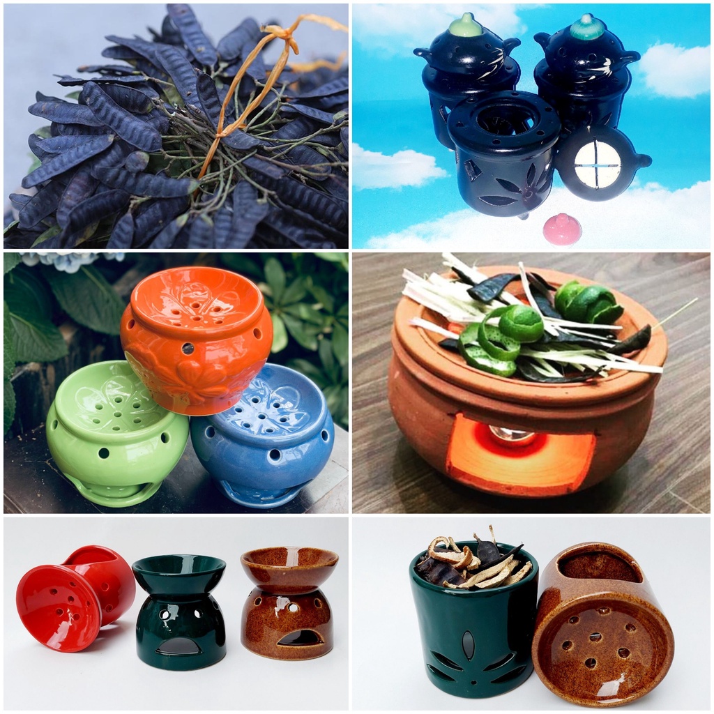 Bếp xông thảo mộc, đốt bồ kết 15-16 cm BẢO HÀNH BỂ VỠ giúp thanh lọc không khí, thanh tẩy nhà cửa, xua đuổi côn trùng.