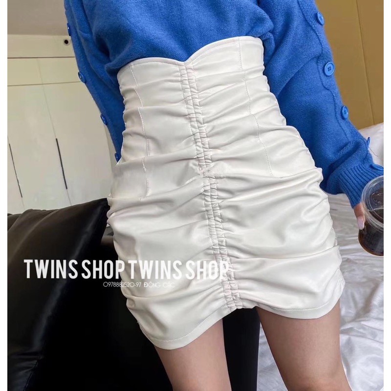 Chân váy da nhún