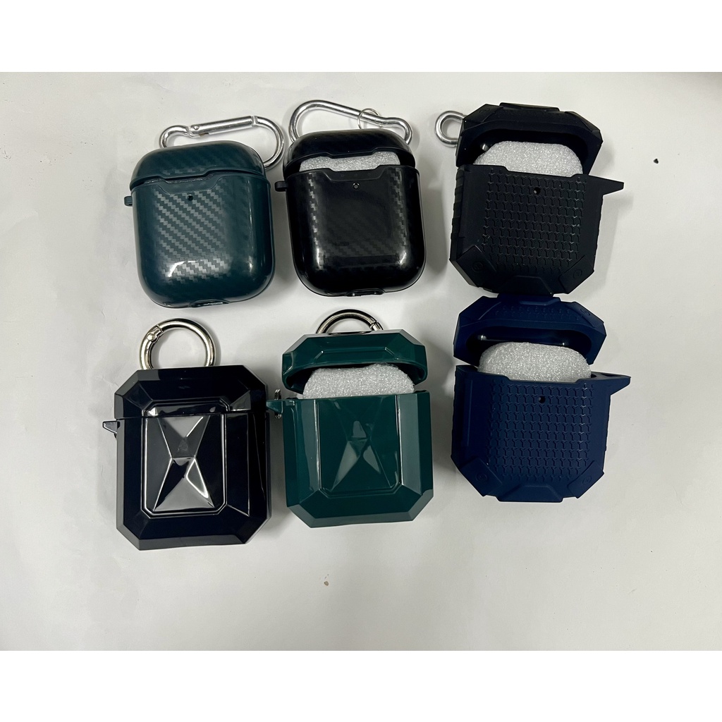 Case Vỏ bao bọc bảo Vệ Hộp Sạc Tai Nghe Airpods 2 3 Pro Chất Liệu TPU Chống Sốc, chống va đập, kèm móc đeo