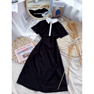 Đầm polo midi tay ngắn nhẹ nhàng xinh xắn
