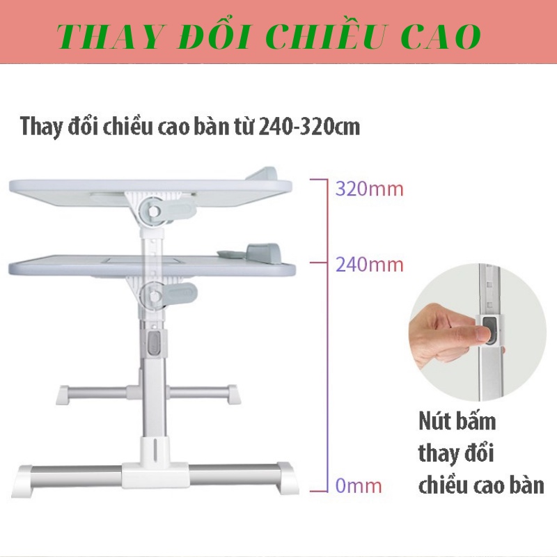 Bàn học laptop  bàn đọc sách gấp gọn 180 độ hàng loại 1 cao cấp