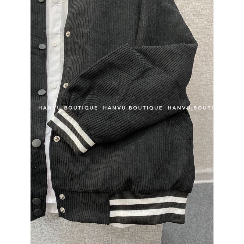 Áo Boomber nhung lót dù đơn giản nam/ nữ kèm ảnh thật tại shop