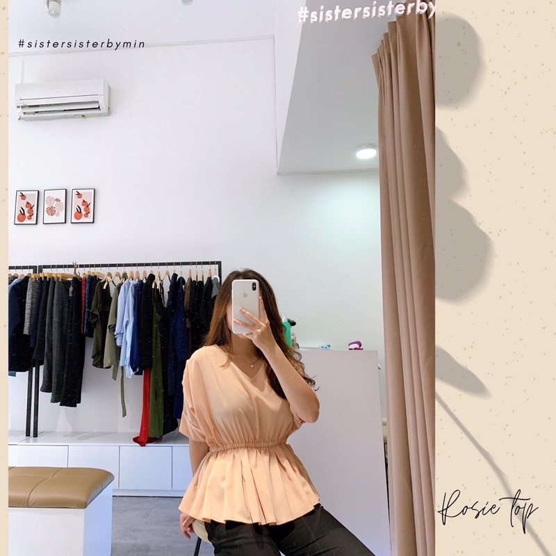 SISTERSISTER - Áo kiểu pelpum nữ xinh xắn Rosie