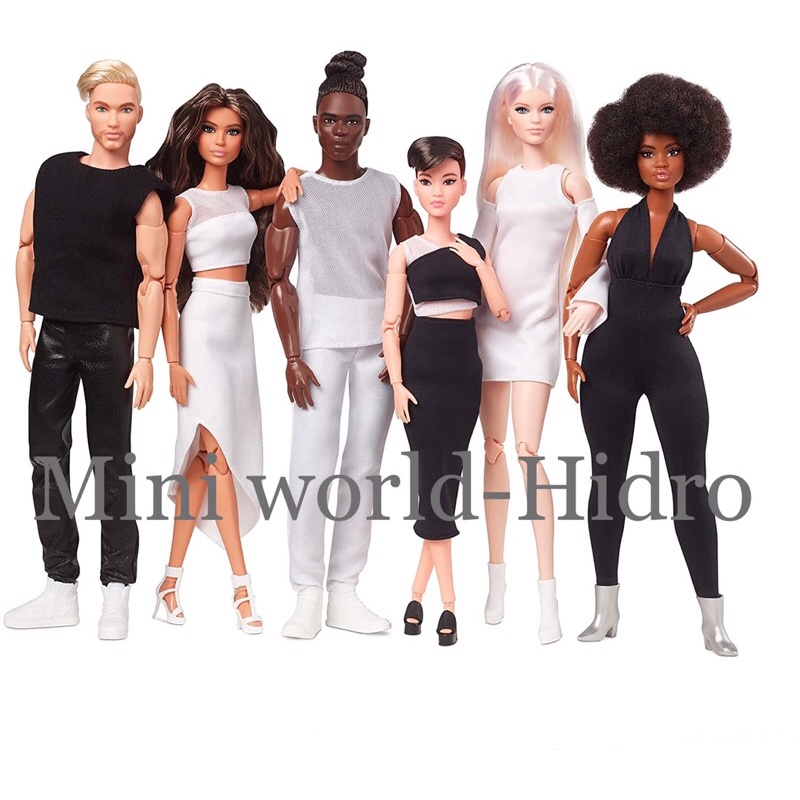 Head búp bê Barbie Looks 2021 chính hãng mới, chân đế, Set váy đồ giày Barbie