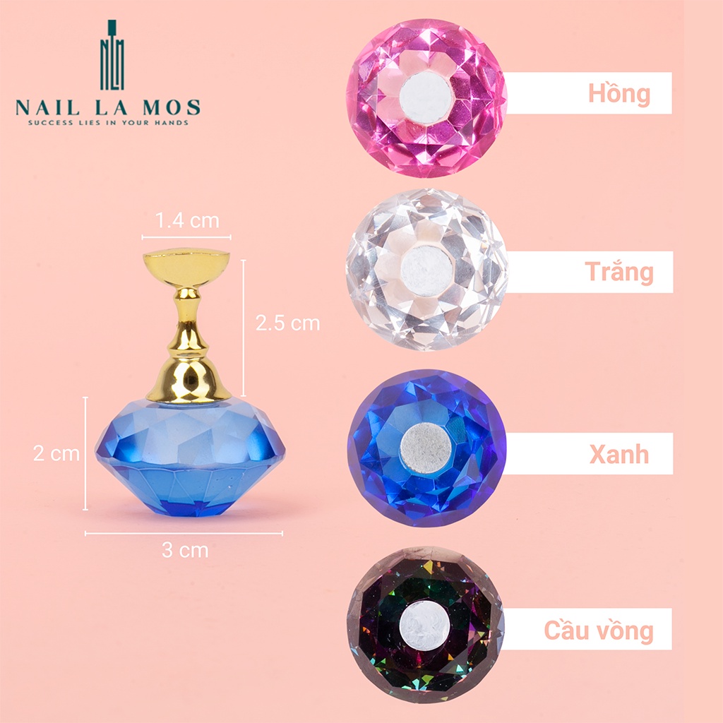 Đế gắn móng mẫu tập vẽ nail - Đế kim cương có nam châm