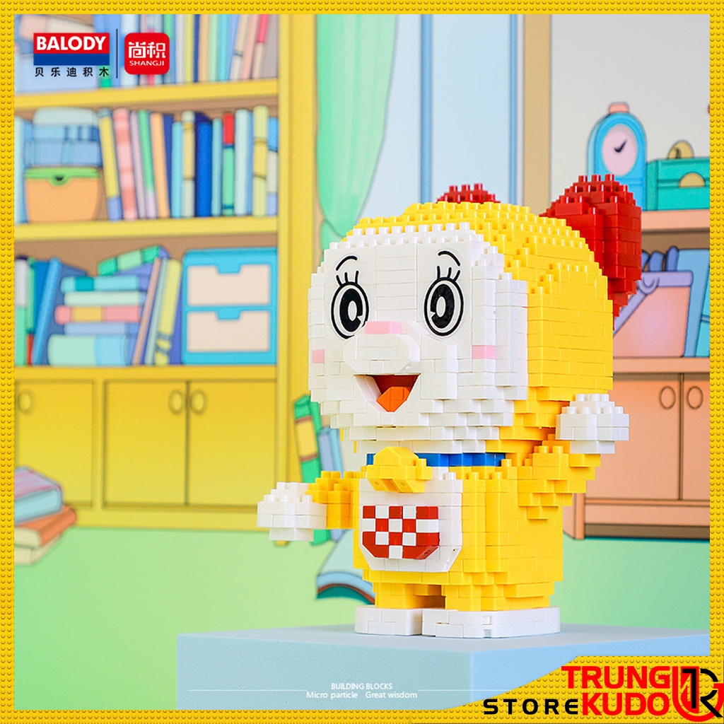 Mô hình Doremi Nobita Chaien Xuka và Xeko dạng Đồ chơi xếp hình làm quà tặng bạn trai bạn gái, đồ Decor