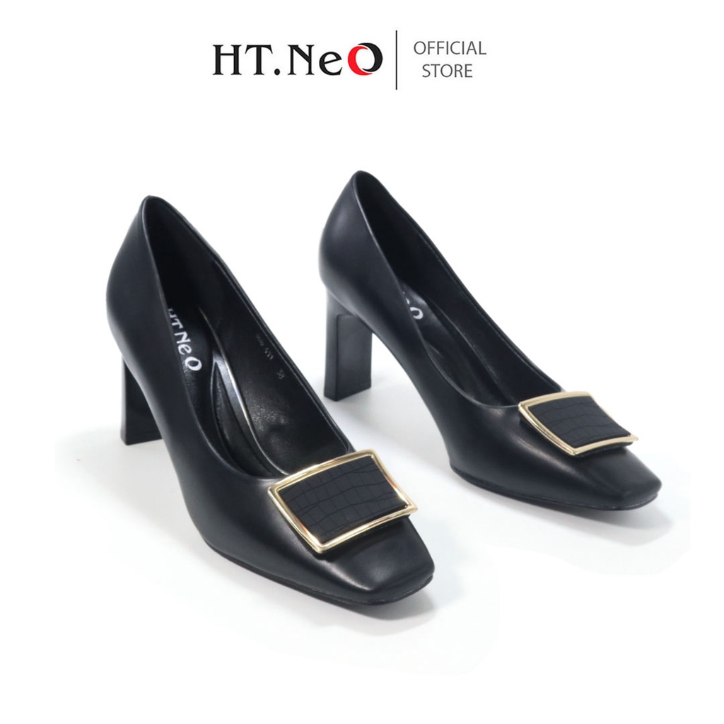 Giày công sở -Giày cao gót nữ HT.NEO da bò thật êm mềm ,Gót cao 7cm ,thiết kế phong cách basic nhẹ nhàng ,sang trọngGC32