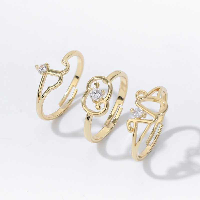 [Jiudolan] Nhẫn Đính Đá Zircon Mười Hai Cung Hoàng Đạo Thời Trang Cho Nữ