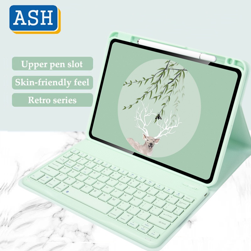 Ốp Máy Tính Bảng Bằng Da PU Kèm Bàn Phím Bluetooth Không Dây Mỏng Cho iPad Air 5 2022 Air 4 10.9 Pro 11 2021 2020