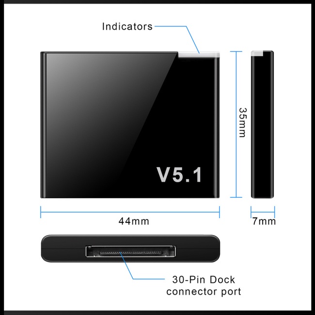Thiết Bị Nhận Tín Hiệu Bluetooth 5.1 30 Pin Cho Loa Ios