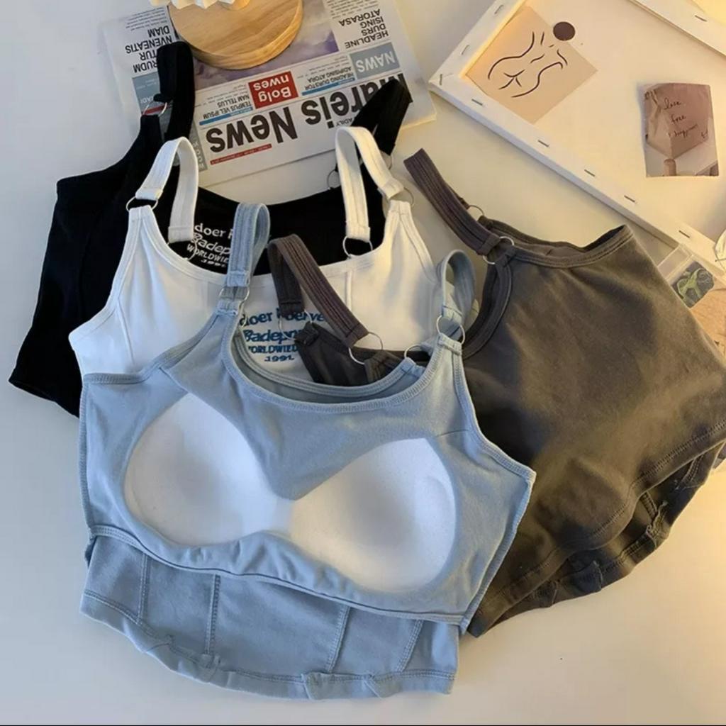 Áo Bra Nữ 2 Dây Bản To Dáng CropTop Vạt Tròn Mẫu Mới 1991