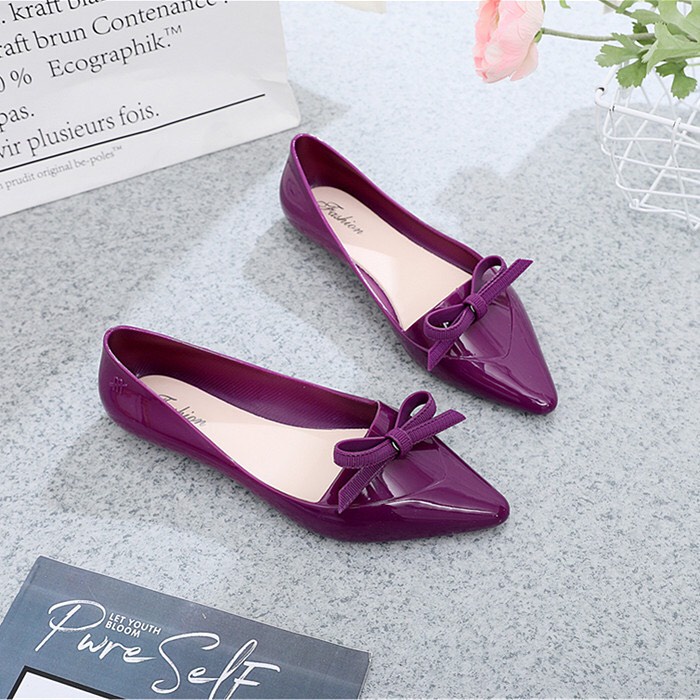 Giày nhựa cao su cao cấp bền đẹp đi nước thoải mái đế 3cm đính nơ cực xinh hàng chuẩn loại 1 GN13