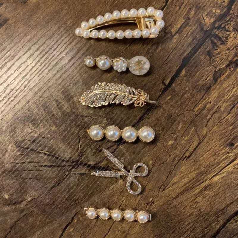 Set 5 Kẹp Tóc Đính Ngọc Trai Giả Thời Trang Cho Nữ