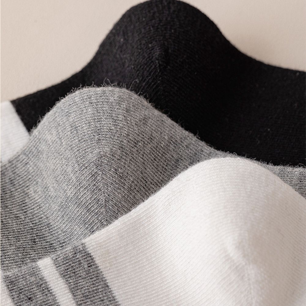 Tất cotton cổ vừa họa tiết kẻ sọc màu trơn phong cách Hàn Quốc thời trang cho nữ