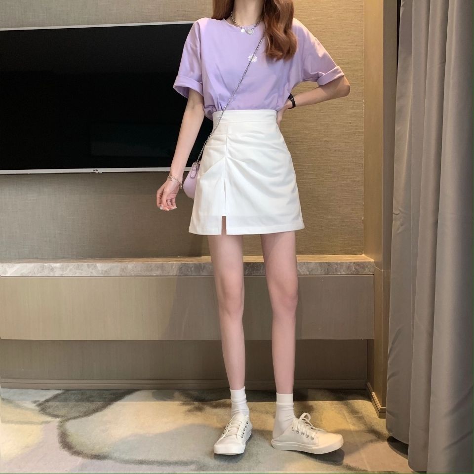 B&amp;G Chân váy jean Dáng Chữ A Lưng Cao Thiết Kế Xẻ Tà Thời Trang Cá Tính váy nữ WT-DQ-03