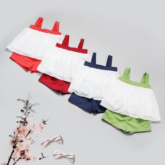 SET ÁO DÂY VOAN QUẦN NGẮN BÉ GÁI