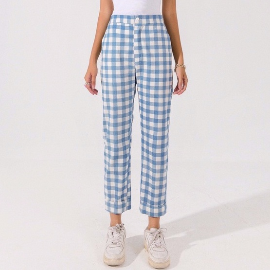 Quần ống suôn kẻ Mia Ritta Cali Straight Pants Q384