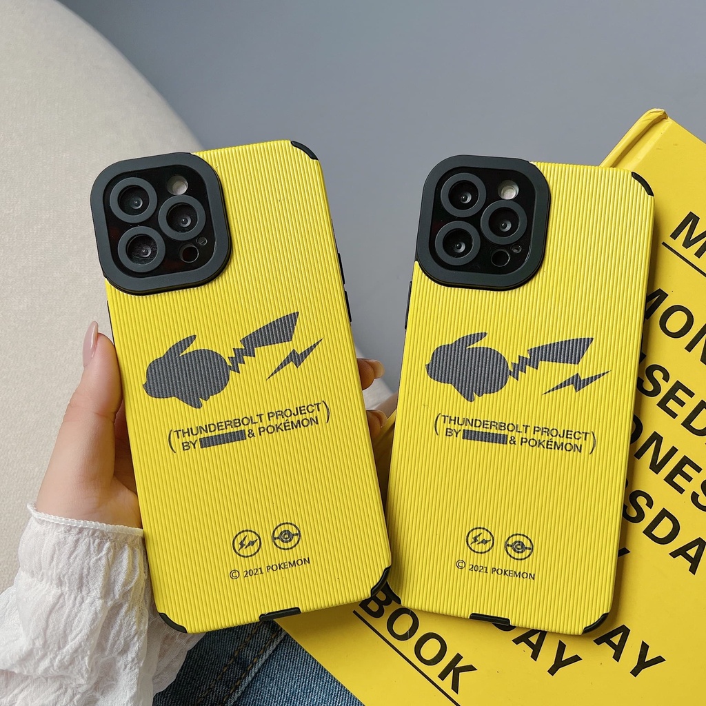 Ốp Điện Thoại Da Họa Tiết Pikachu Cho iphone 13 Pro Max i13 13pro 11 Pro Max i11 X XR Xs Max 7plus 8plus 12Pro 12 Pro Max