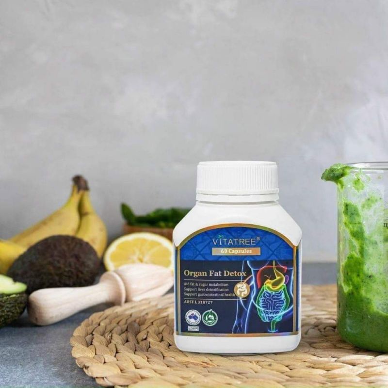Viên uống giảm mỡ, THẢI ĐỘC MỠ NỘI TẠNG Vitatree Organ Fat Detox của ÚC _ lọ 60 viên