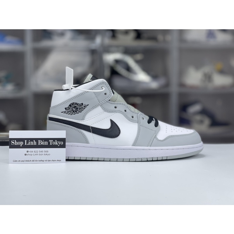 Giày Sneaker smoke grey Cao Cổ cao Mid Xám kèm phụ kiện