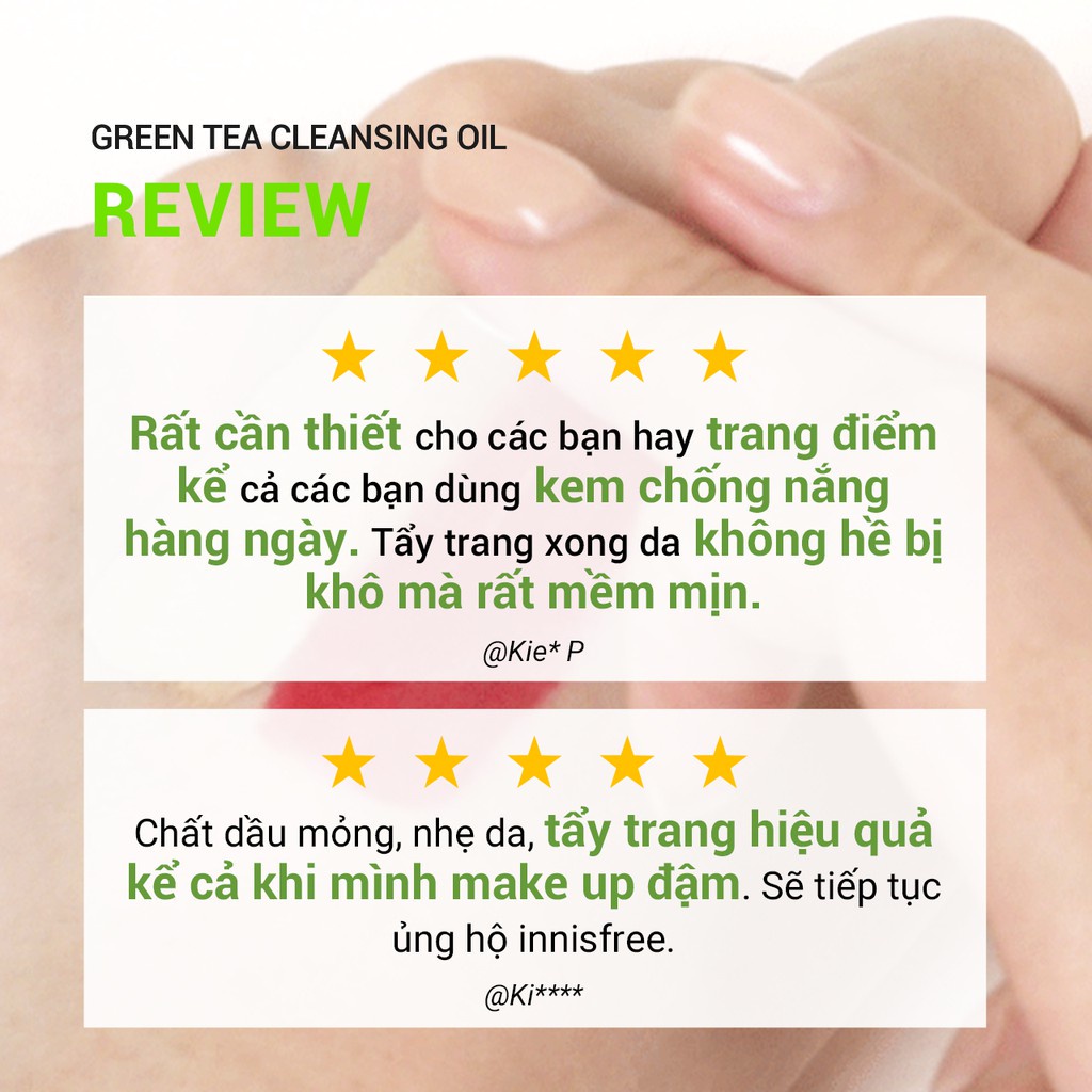 [Mã COSIF05 giảm 10% đơn 400K] Dầu tẩy trang trà xanh innisfree Green Tea Cleansing Oil 150ml